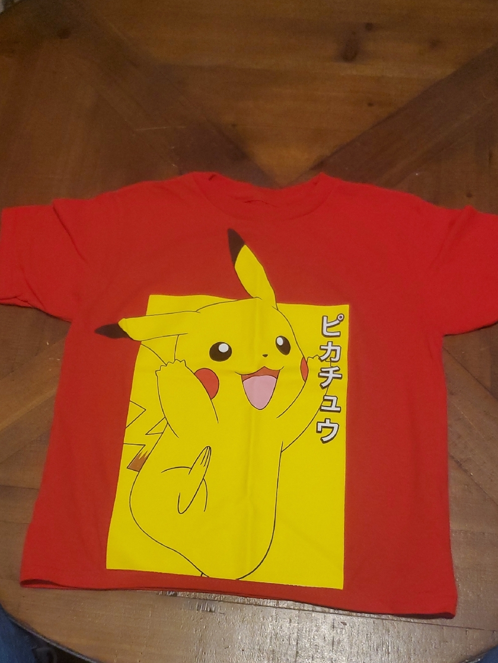 Pokemon Red Tee with Yellow Pikachu Graphic